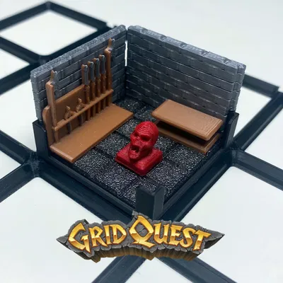GridQuest Ghoul / Zombie Meeple (The Gridfinity Game) – Meeple Đầu Quái 1x1