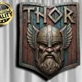 Thor Wood Wallart - Thumbnail 1