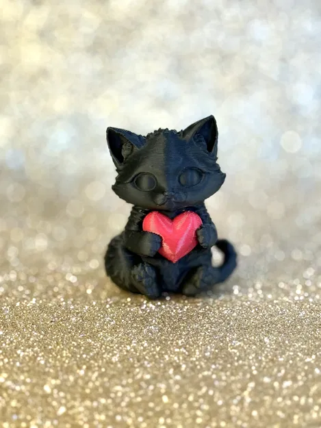 Heart's cat – Mèo ôm trái tim dễ thương - Image 1