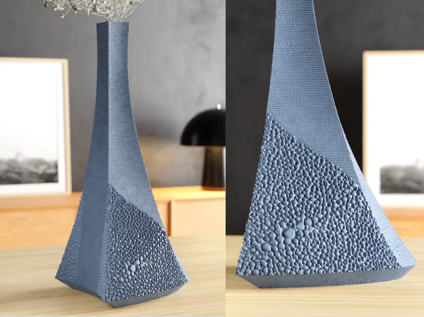 Bình hoa vải & khoáng (Fabric and Mineral Vase) - Image 1