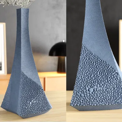 Bình hoa vải & khoáng (Fabric and Mineral Vase)