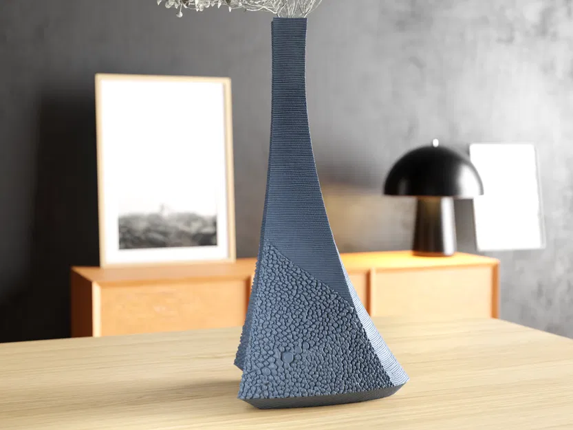 Bình hoa vải & khoáng (Fabric and Mineral Vase) - Image 3