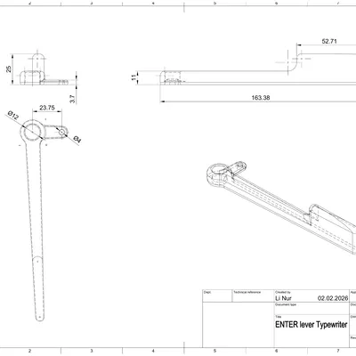 Cần gạt ENTER cho máy đánh chữ (ENTER lever Typewriter)