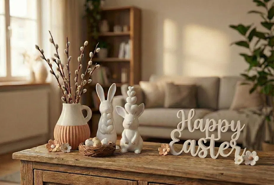 Heart Bunny Duo ♡ - Decor Thỏ Tim Tối Giản cho Easter - Image 5