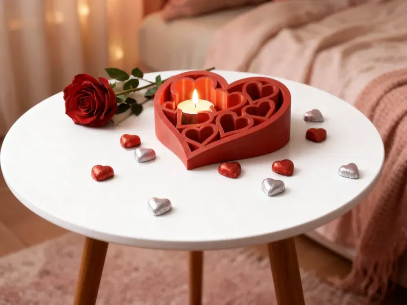 Đế nến tealight Trái tim Valentine - Image 1