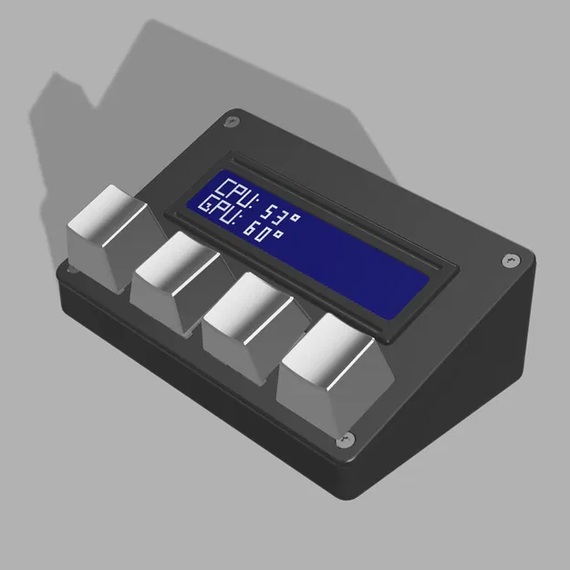 Macro Keyboard hiển thị nhiệt CPU & GPU (ESP32-C3 + LCD 16x2) - Image 1