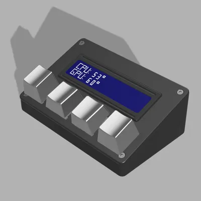 Macro Keyboard hiển thị nhiệt CPU & GPU (ESP32-C3 + LCD 16x2)
