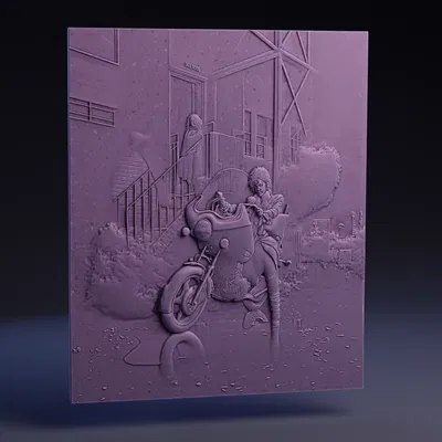Bảng phù điêu 3D bìa album Purple Rain