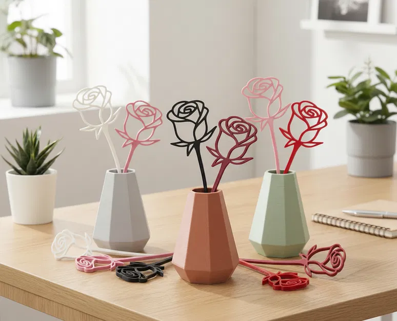 Hoa Hồng Tối Giản – Trang Trí Bình Hoa Hiện Đại (Minimalist Roses) - Image 1