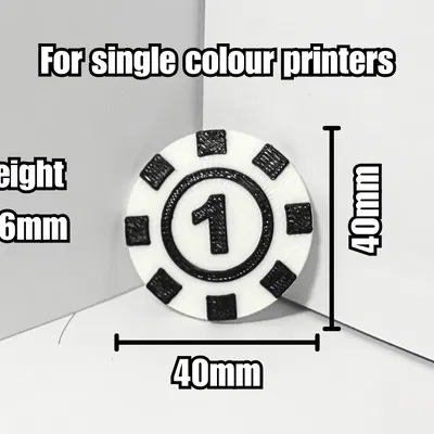 Poker Chips [Single Colour Printers]