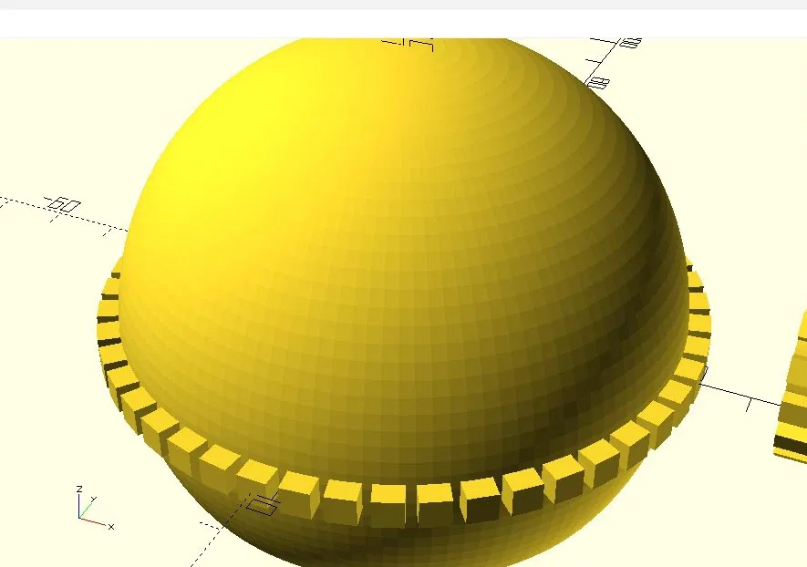 Bánh răng bán cầu Parametric ăn khớp bánh răng thẳng (OpenSCAD) - Image 1