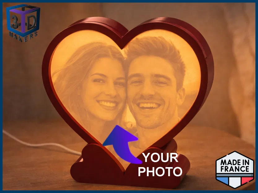 Khung Đèn Lithophane Hình Trái Tim - Image 1