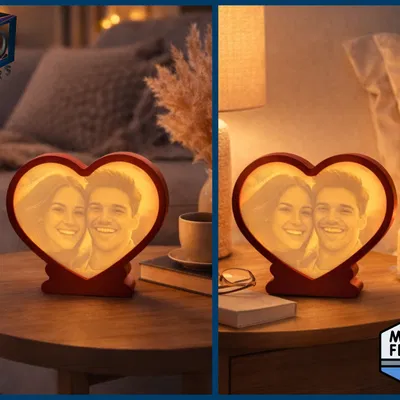 Khung Đèn Lithophane Hình Trái Tim