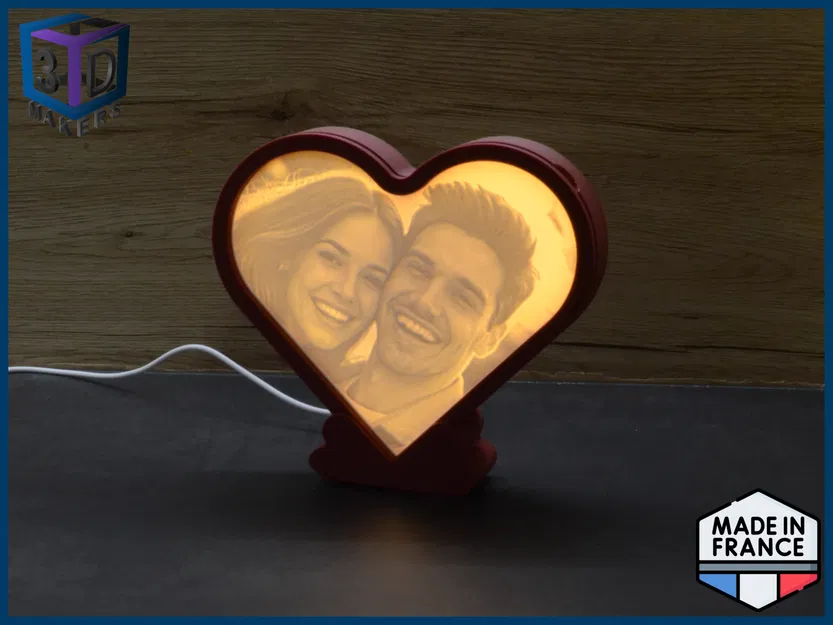 Khung Đèn Lithophane Hình Trái Tim - Image 3