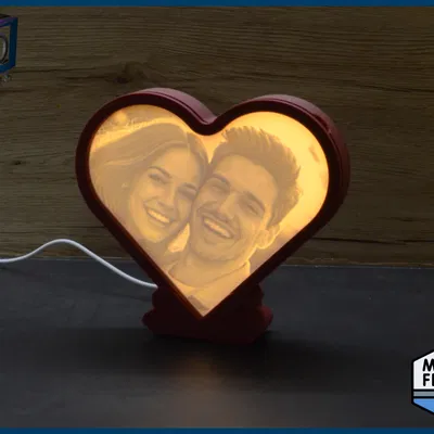 Khung Đèn Lithophane Hình Trái Tim