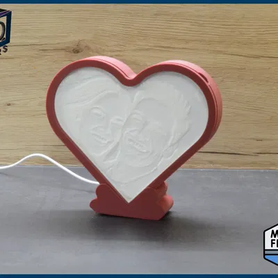 Khung Đèn Lithophane Hình Trái Tim