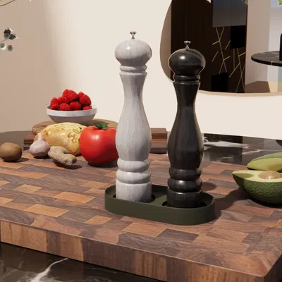 Khay đựng hũ xay muối & tiêu (Salt and Pepper Dispenser Holder)