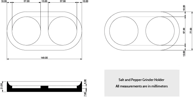 Khay đựng hũ xay muối & tiêu (Salt and Pepper Dispenser Holder) - Image 2