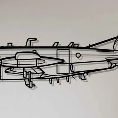 Tranh treo tường silhouette Beechcraft RC-12X Guardrail