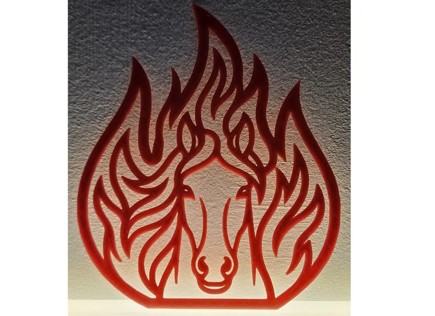 Tranh treo tường Horse in fire (Wallart) - Image 1