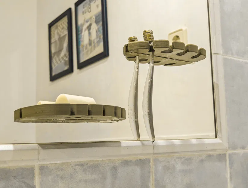 Mirror Leaves – Bộ organizer hình lá cho gương phòng tắm - Image 2