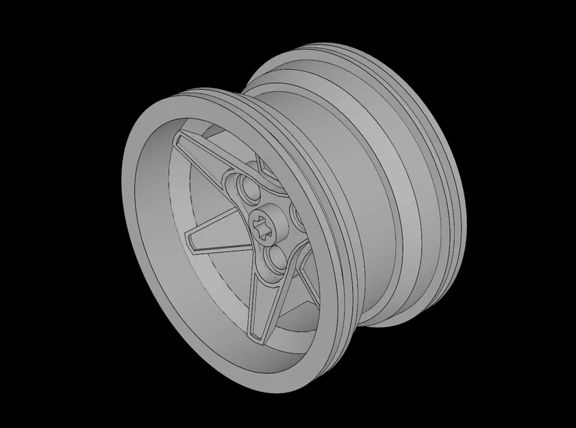 Vành bánh xe 34 x 56 LEGO Compatible (44772.dat) 6 nan, 3 lỗ chốt - Image 1