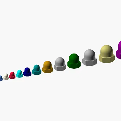 Hàng trăm đai ốc chụp (Acorn Dome Nut) UNC với ren chuẩn xác