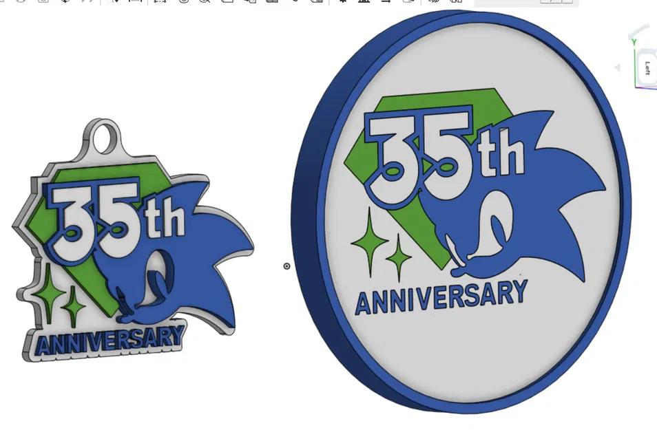 Móc khóa và lót ly logo kỷ niệm 35 năm Sonic - Image 3