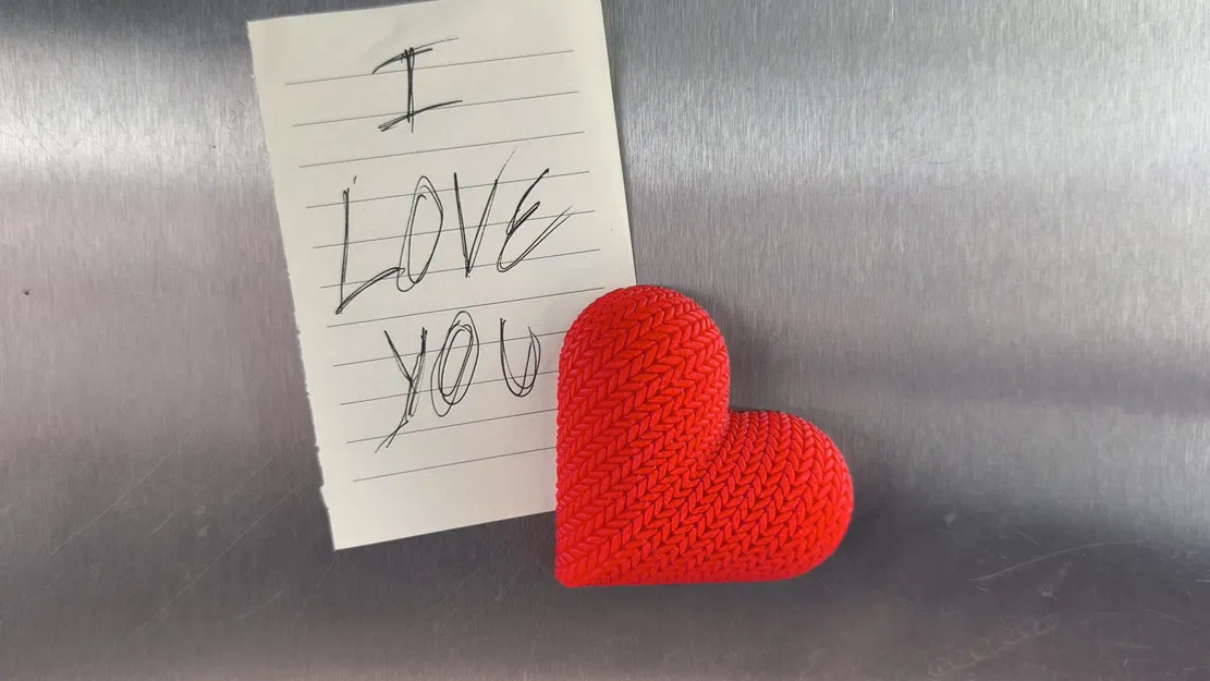 Nam châm Trái tim vân dệt (Knit Heart Magnet) - Image 1