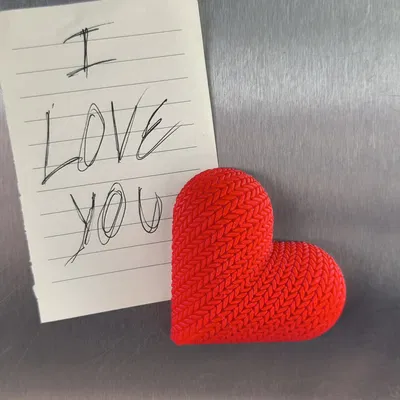 Nam châm Trái tim vân dệt (Knit Heart Magnet)