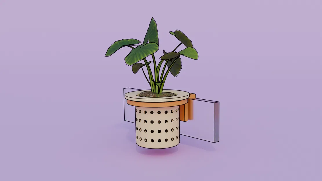 Chậu trồng cây treo mép bể cá (Suspended aquarium planter) - Image 2