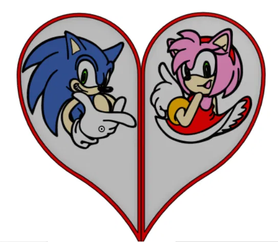 Miếng lót ly Valentine Sonamy (Sonic & Amy) có thể nối với nhau - Image 1