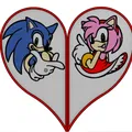 Miếng lót ly Valentine Sonamy (Sonic & Amy) có thể nối với nhau - Thumbnail 1
