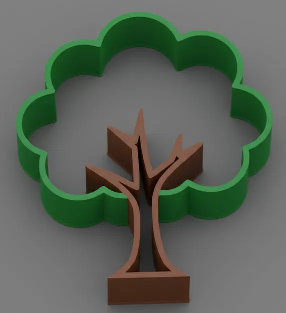 Mẫu Cây Viền 2 Màu (Tree Outline Multicolor Print) - Image 1