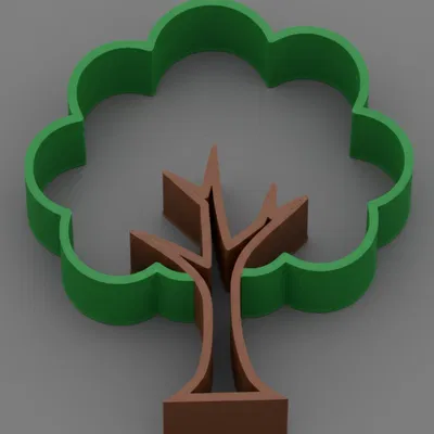 Mẫu Cây Viền 2 Màu (Tree Outline Multicolor Print)