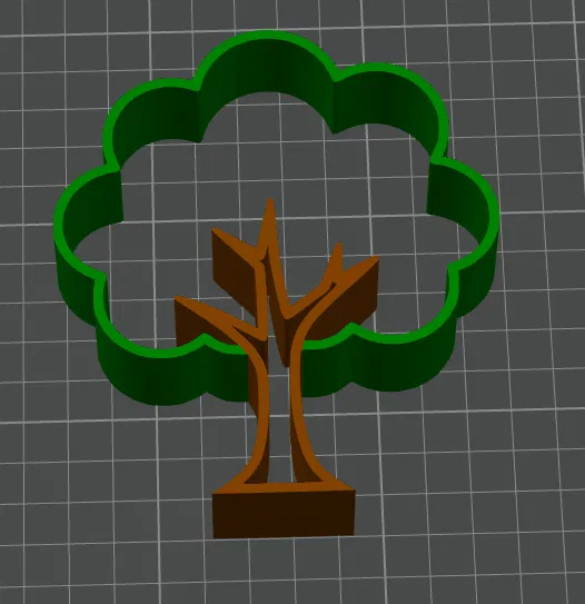 Mẫu Cây Viền 2 Màu (Tree Outline Multicolor Print) - Image 2