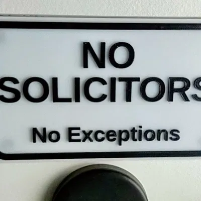 Bảng “No Solicitors” (Có Hõm Gắn Nam Châm)