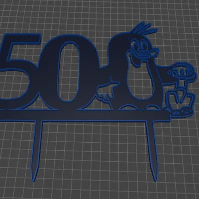 Cake Topper Sinh Nhật 50 Tuổi – Nhân Vật Chuột Chũi