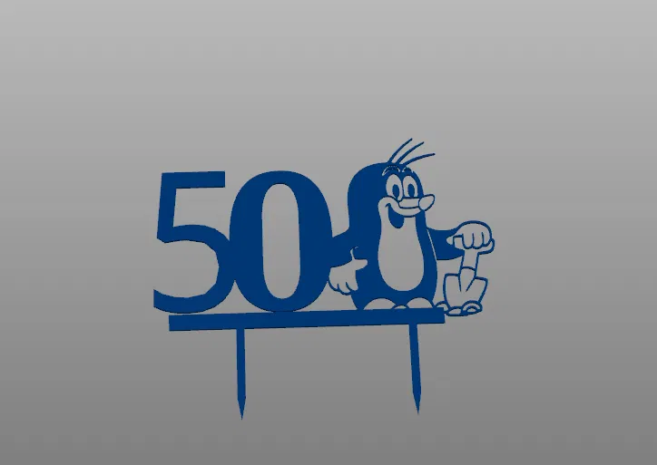 Cake Topper Sinh Nhật 50 Tuổi – Nhân Vật Chuột Chũi - Image 3