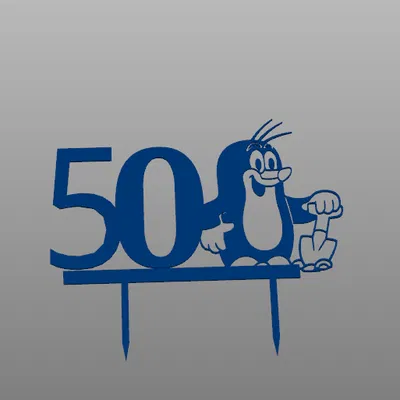 Cake Topper Sinh Nhật 50 Tuổi – Nhân Vật Chuột Chũi