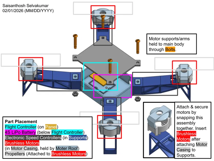 Khung Drone-1 (Drone-1 Frame) in 3D - Image 2