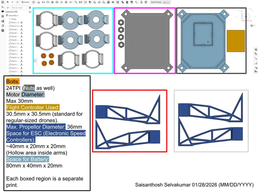 Khung Drone-1 (Drone-1 Frame) in 3D - Image 3