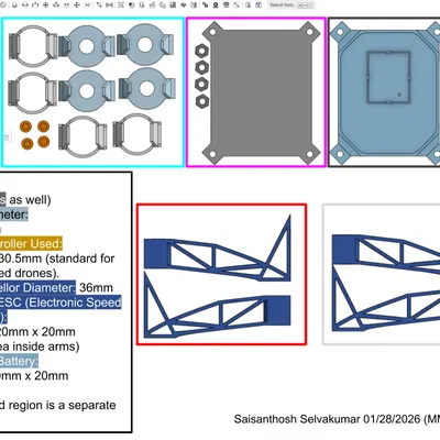 Khung Drone-1 (Drone-1 Frame) in 3D