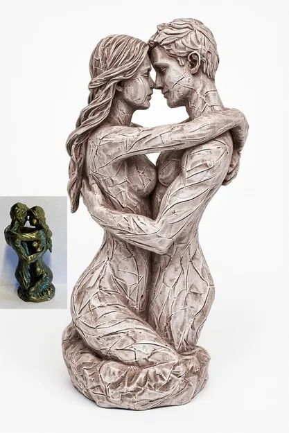 Tượng 3D Cặp Đôi Ôm Nhau Tình Yêu (Loving Hugging Couple Sculpture) - Image 1
