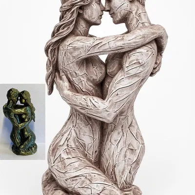 Tượng 3D Cặp Đôi Ôm Nhau Tình Yêu (Loving Hugging Couple Sculpture)