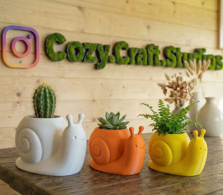 Chậu Ốc Sên Kawaii ♡ – Decor Hiện Đại Dễ Thương - Image 3