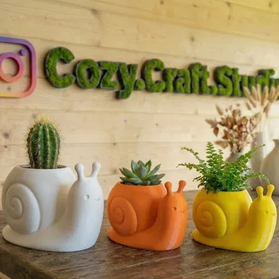 Chậu Ốc Sên Kawaii ♡ – Decor Hiện Đại Dễ Thương