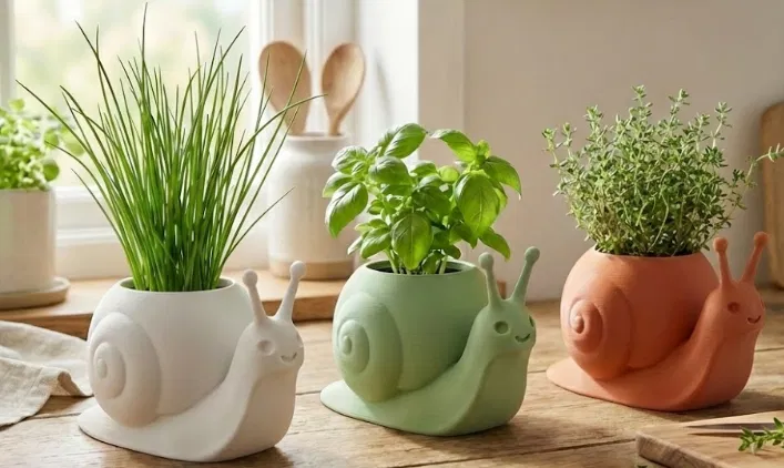 Chậu Ốc Sên Kawaii ♡ – Decor Hiện Đại Dễ Thương - Image 5