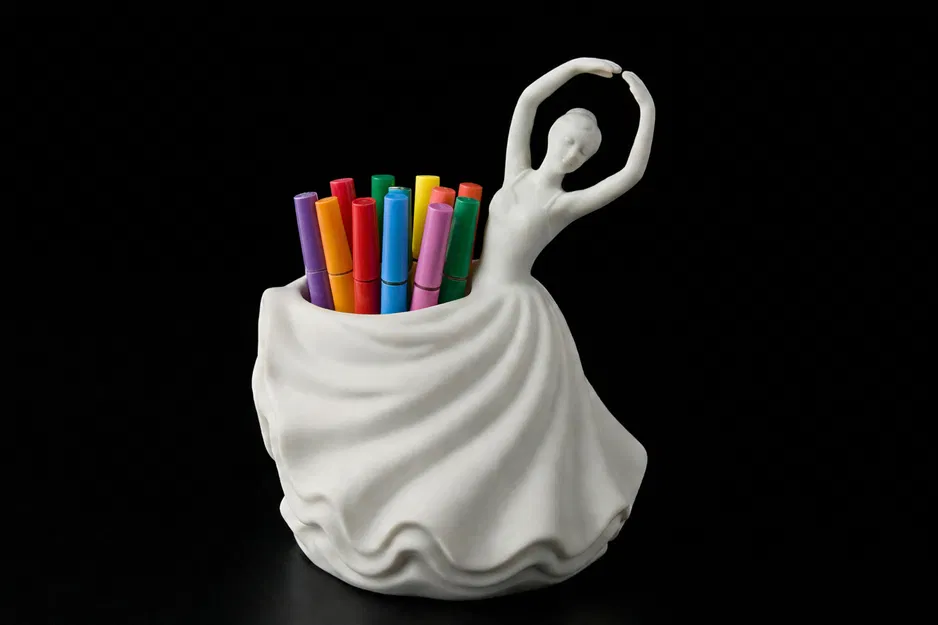 Ống đựng bút Ballerina – Tượng trang trí bàn làm việc thanh lịch - Image 1