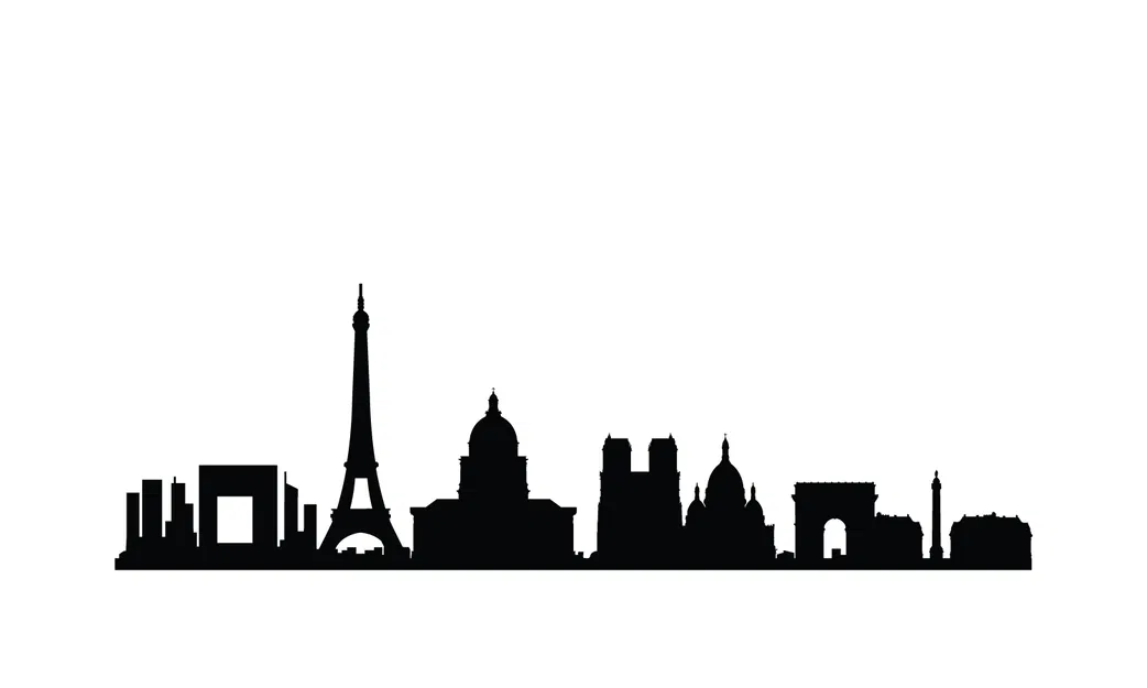 Paris City line Wall art – Trang trí treo tường đường chân trời Paris - Image 1